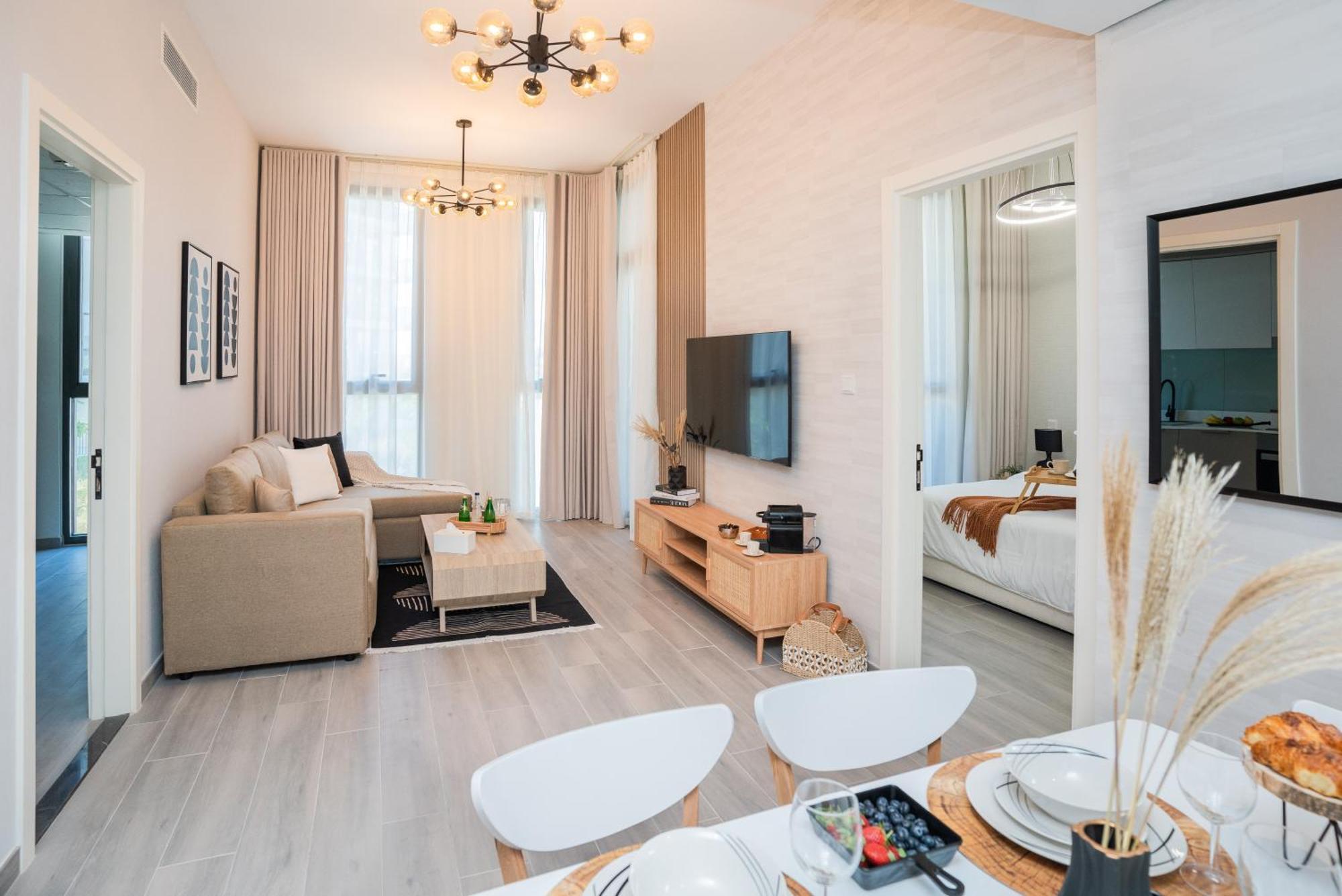 Chic 1br In Mesk 1 With Serene Balcony Views By Vibel